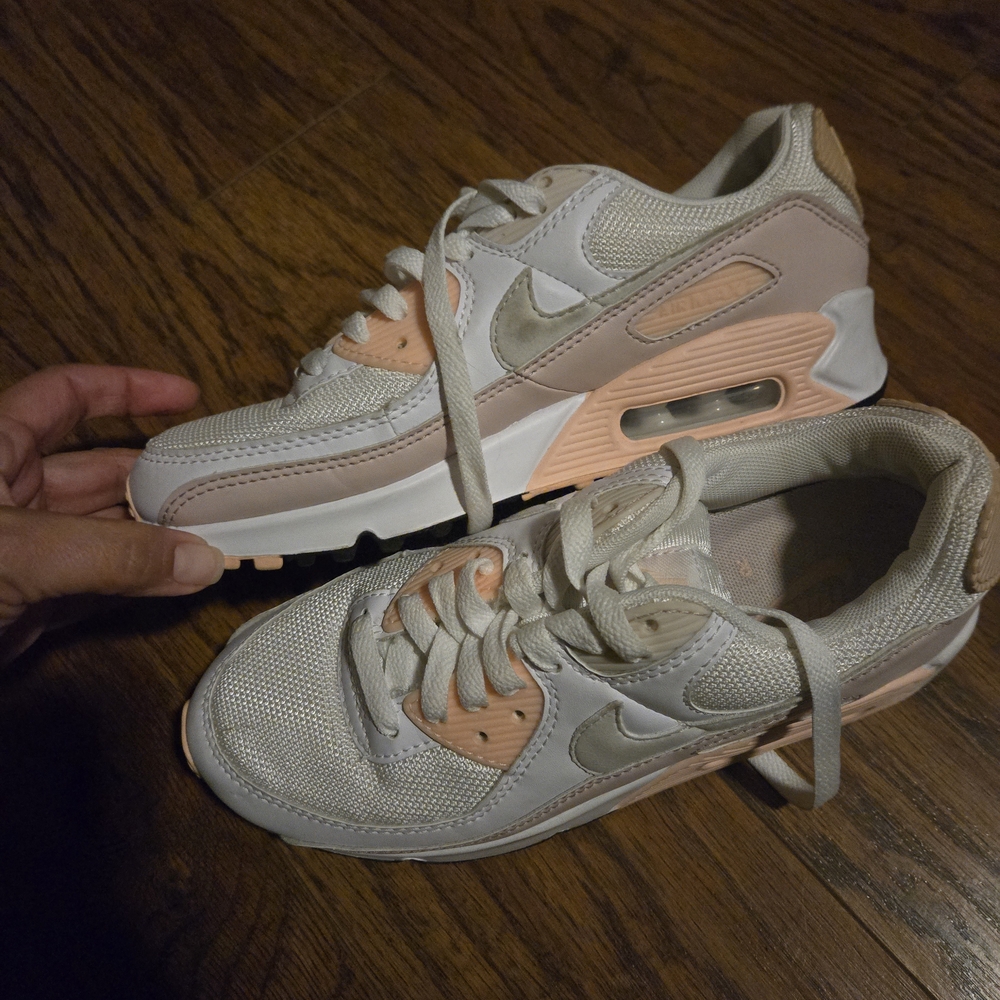Womens Nike White and Peach Sneakers